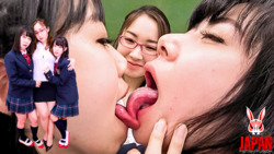 Private Tongue Girls Academy - Tongue Fighting, Spit-Cutting, Spit-Licking, Face-Licking Lesbian Tongue Battle (Ep.2/3 : Nose Licking & Bad Breath)  Meru IROHA, Niina FUJI, IKiho IZUMI