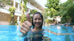 The Land of Smiles, Thai Beauty No. 3 &quot;Rena&quot; Camisole &amp; Denim Skirt @ Pool Villa &amp; Bathroom